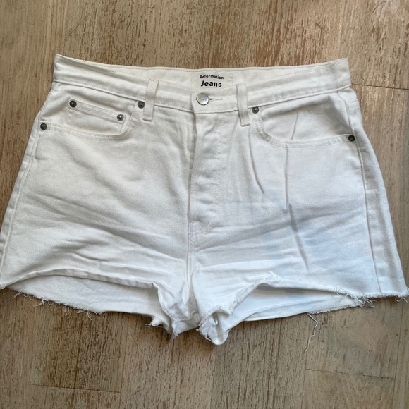 Reformation Pants - Reformation White Denim Shorts